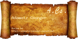 Adametz Csongor névjegykártya